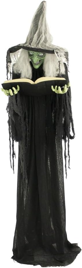 Detalle de Haunted Hill Farm HHWITCH-9FLS Talking Witch Animatronic with Touch-Activated Lights