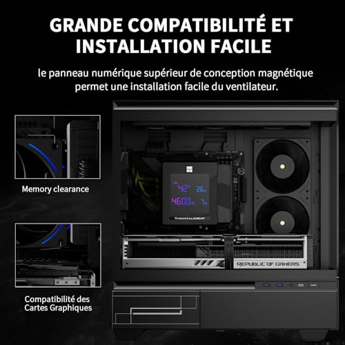 Detalle de TR Phantom Spirit 120 Digitaler EVO CPU-Kühler: refroidissement avec écran numérique pour AM4/AM5 et sockets Intel