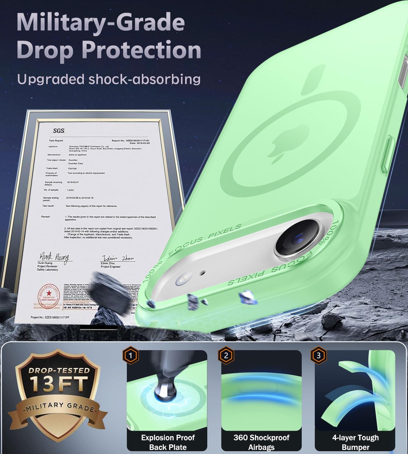 Thumbnail 4 de Newfuture iPhone 16 Pro Max magnetic slim case 13ft drop protection