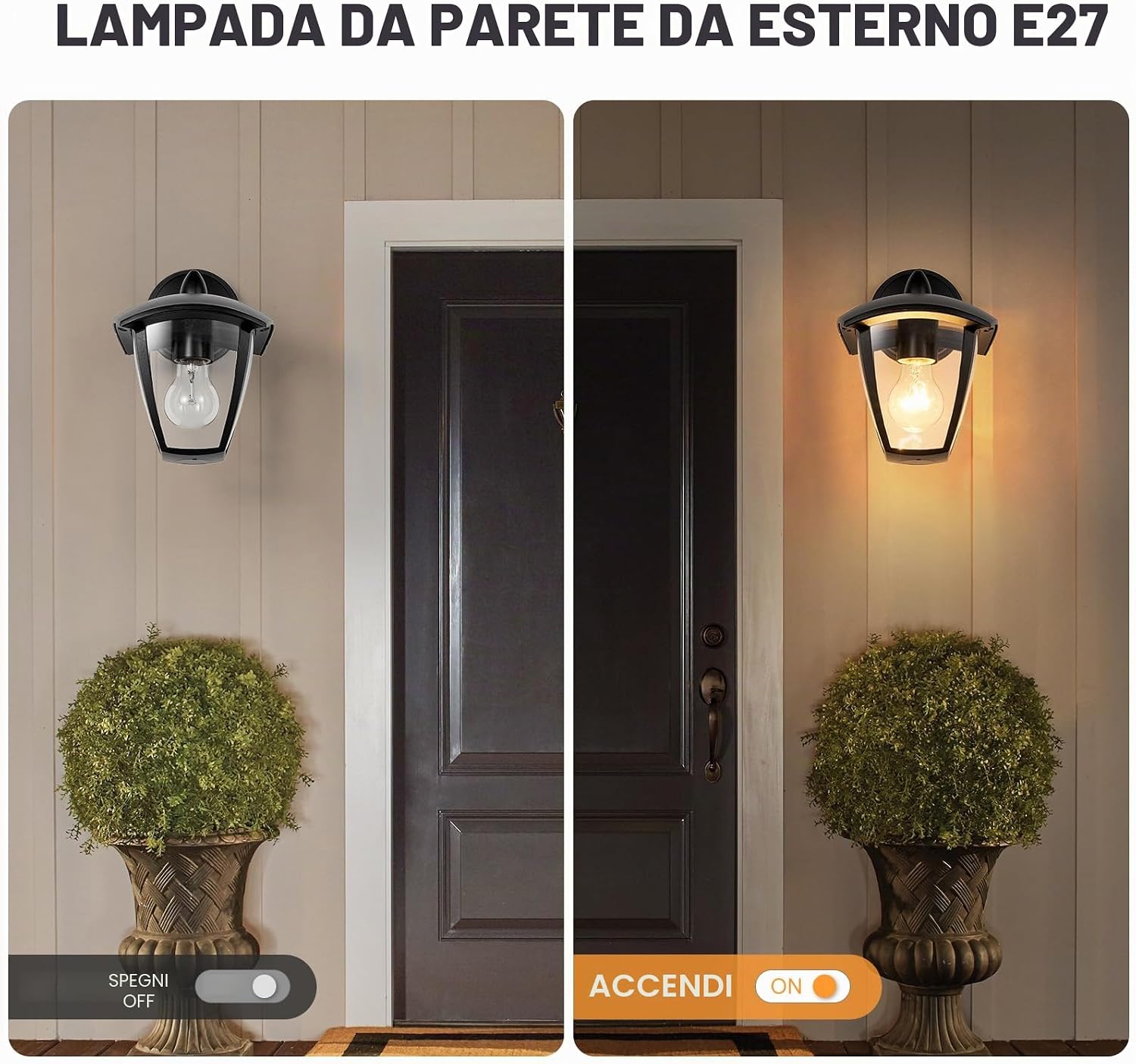 Detalle de HARPER LIVING Luci da parete per esterni, E27, alluminio resistente alle intemperie IP54