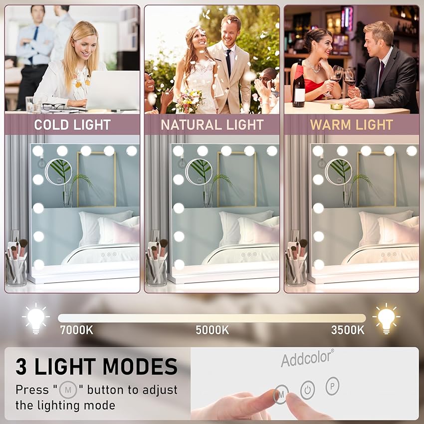 Thumbnail 2 de ADDCOLOR Hollywood Espejo Maquillaje con Luz y USB 💡