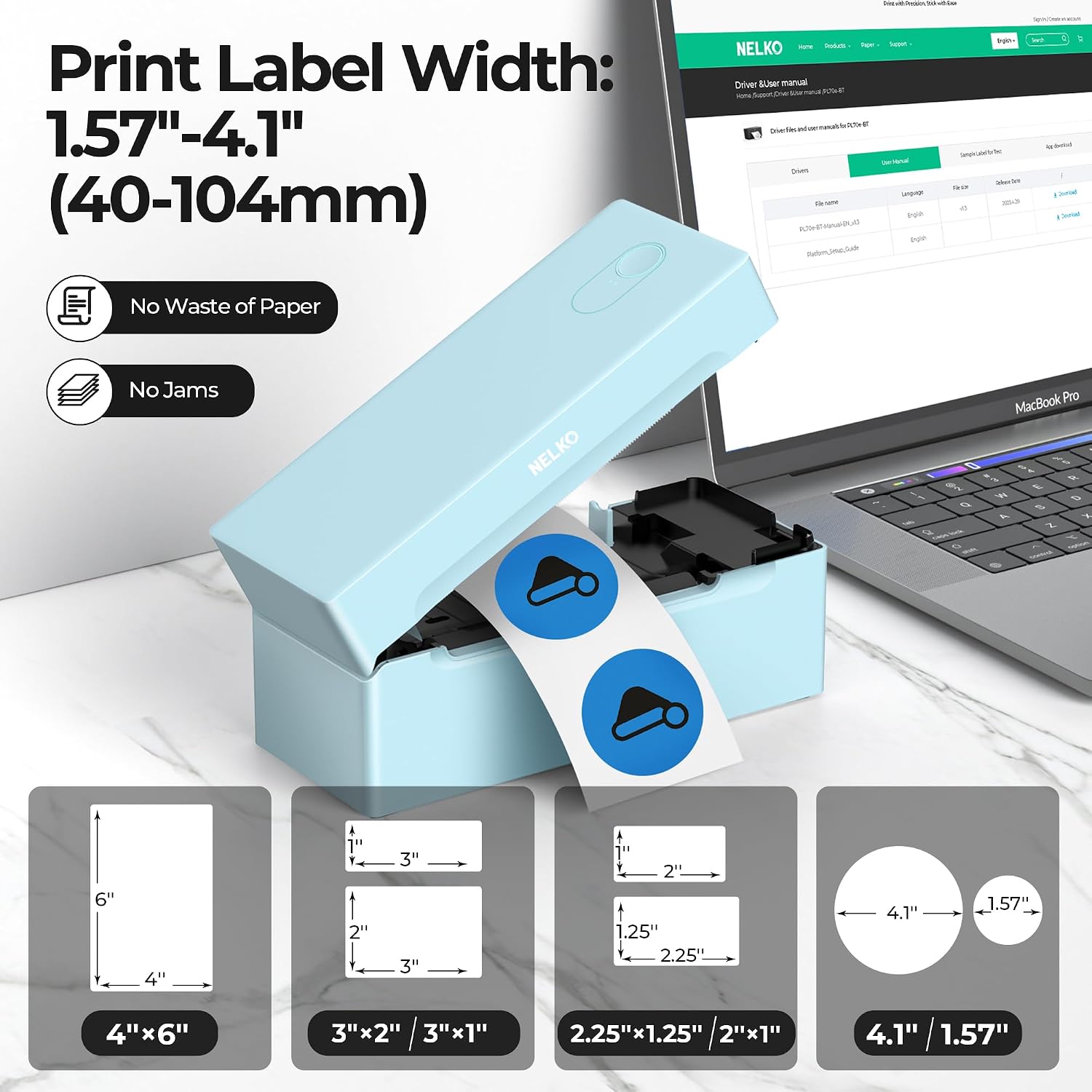 Detalle de Nelko thermal shipping label printer 4x6