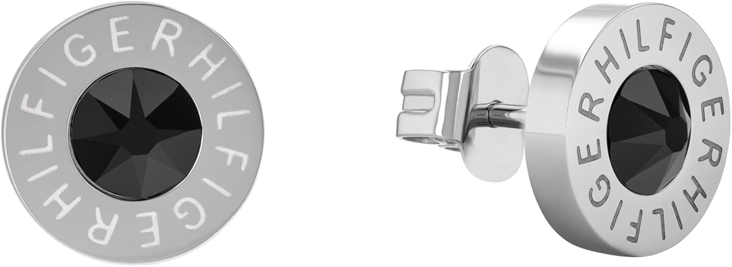 Thumbnail 5 de Ohrstecker mit Ring von Tommy Hilfiger – Edelstahl, 12 mm, Flaggenlogo, Klappverschluss