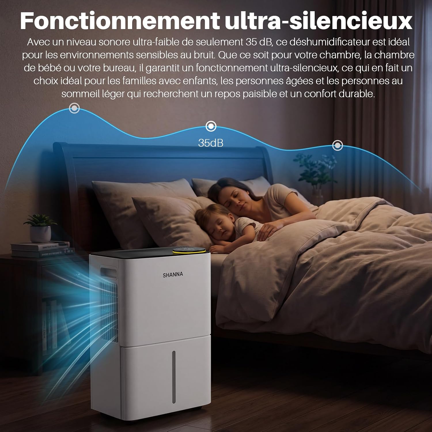 Detalle 1 de SHANNA elektrische luchtontvochtiger, 15 l/24 uur, voor ruimtes tot ca. 35 m²