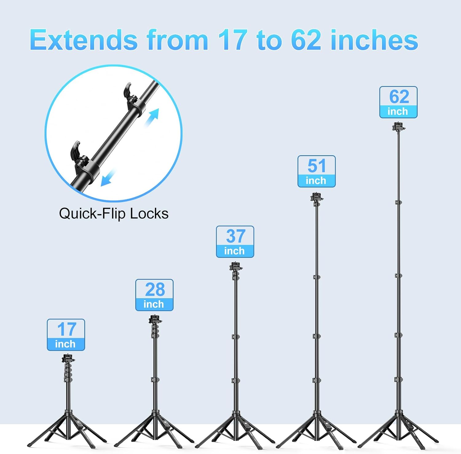 Detalle 2 de Fugetek 62" Professional Cell Phone Tripod 62
