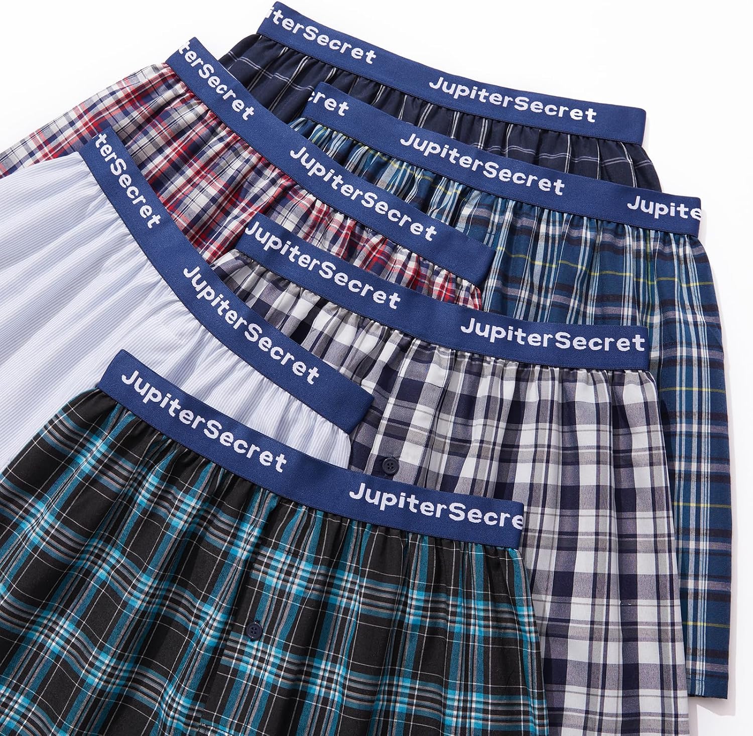 Detalle 2 de JupiterSecret Herren Boxershorts – Baumwolle-Polyester-Mischung, 6er oder 10er Pack (S–6XL)