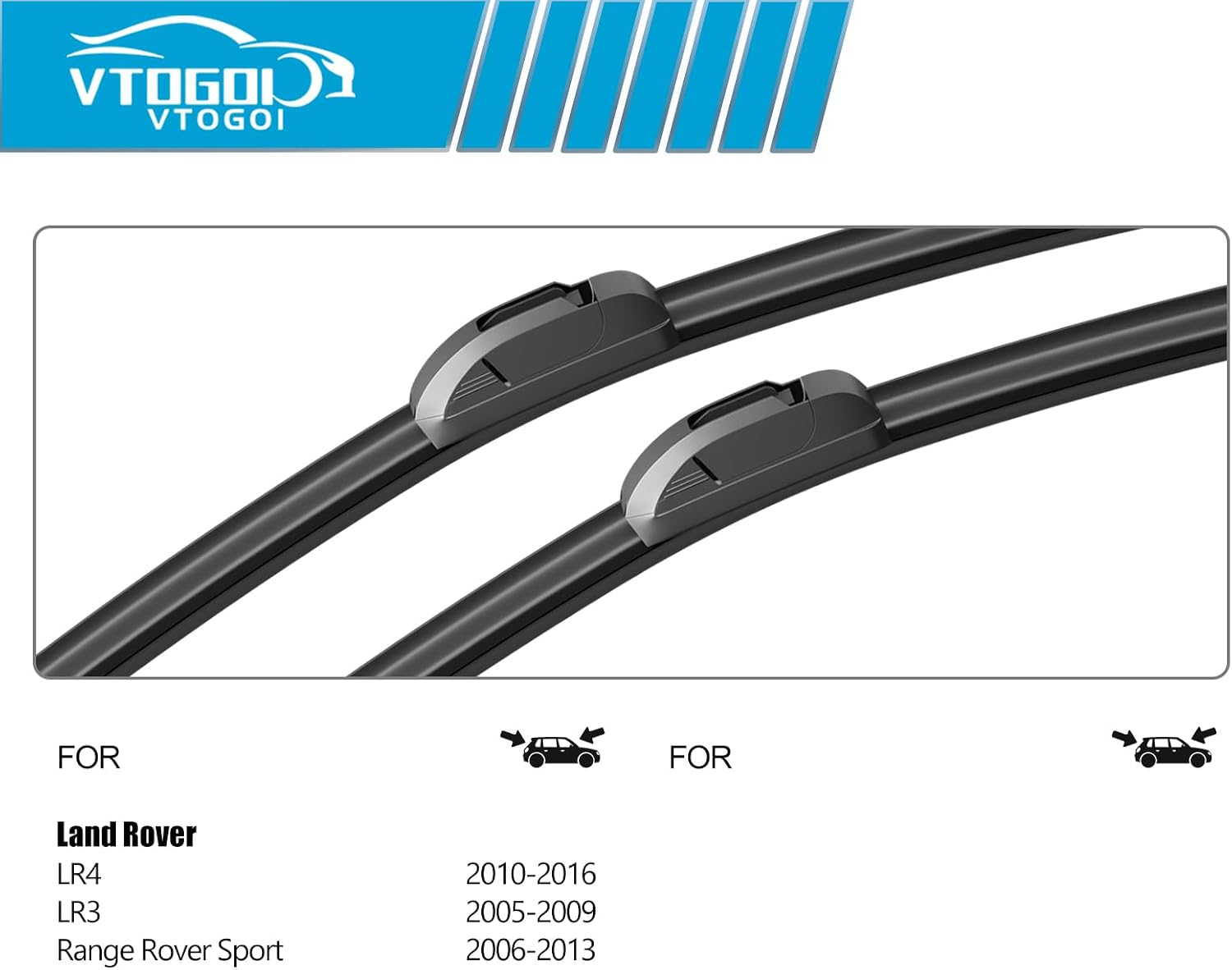 Detalle de OEM Windshield Wiper Blades Replacement for Land Rover LR4/LR3/Range Rover Sport — 22"+22"+16" (Pack of 3)