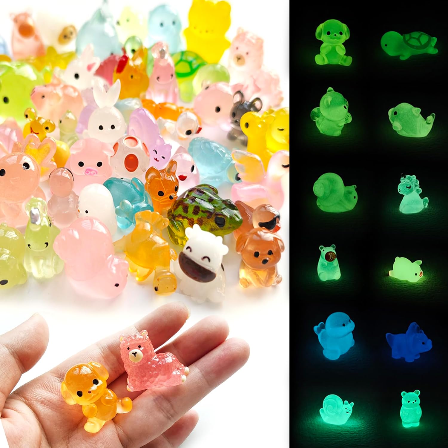 POTWPOT 70pcs Mini Resin Animals