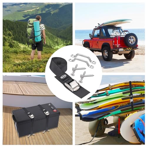 Thumbnail 6 de EXVITAL Battery Fixing Kit: 2.5 x 121.9 cm with Rustproof Cam Buckle and Stainless Bracket (Pack of 2)