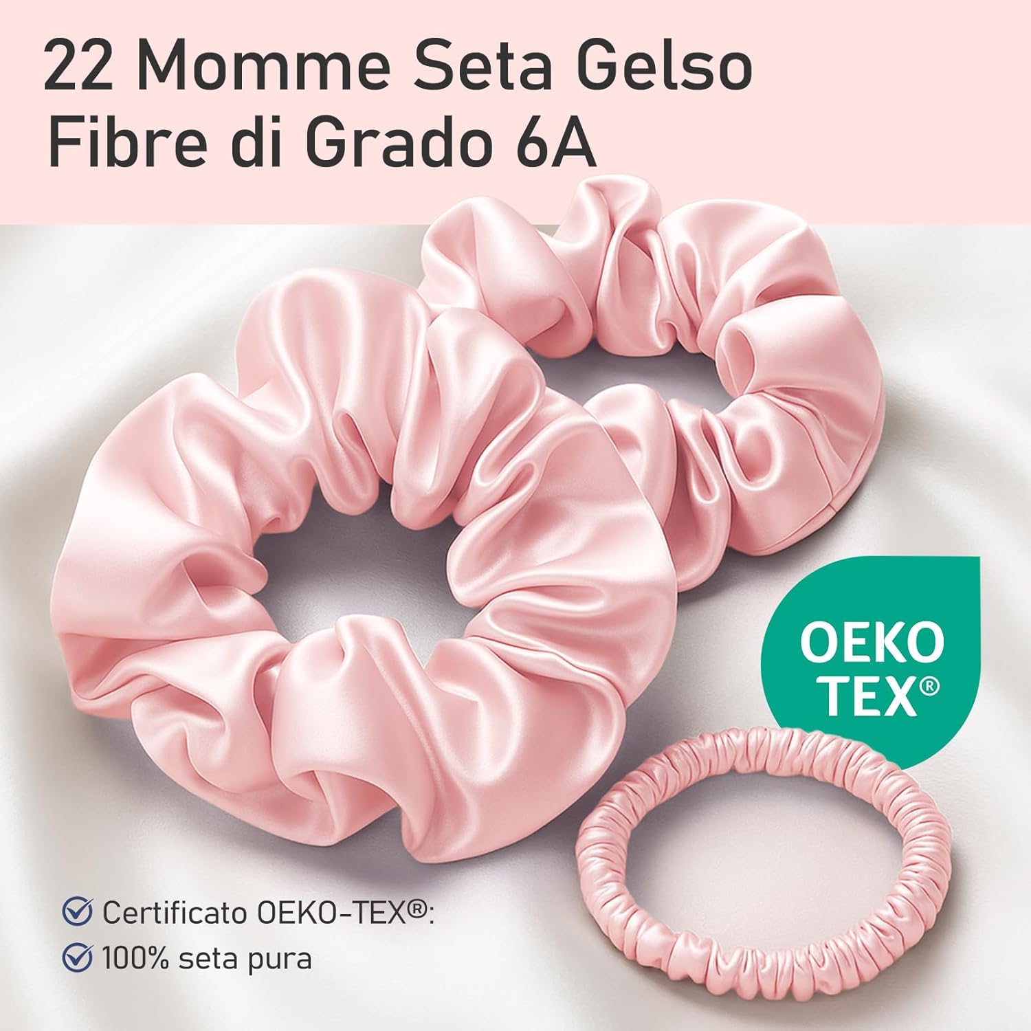 Detalle de Scrunchies in seta Litbear 3 elastici