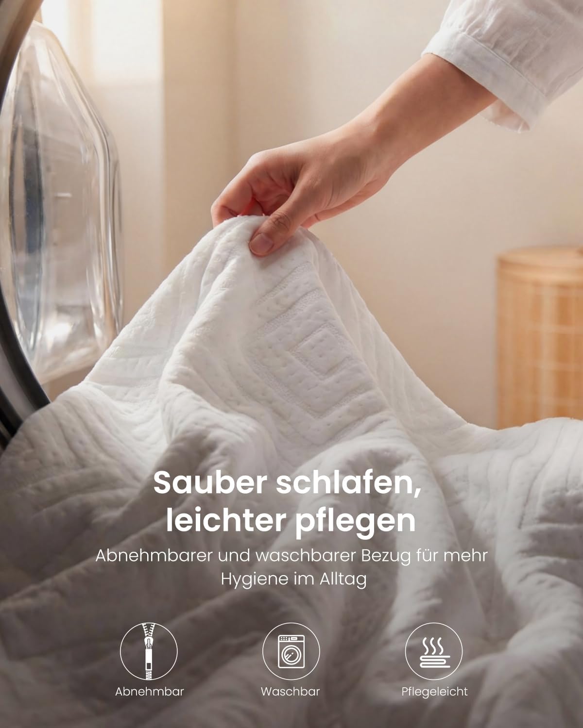 Detalle de Nytral Matratzen Topper 180x200cm H3/H4 – 7,5 cm Gel-Viscoschaum & Komfortschaum, 2-in-1 Härtegrad