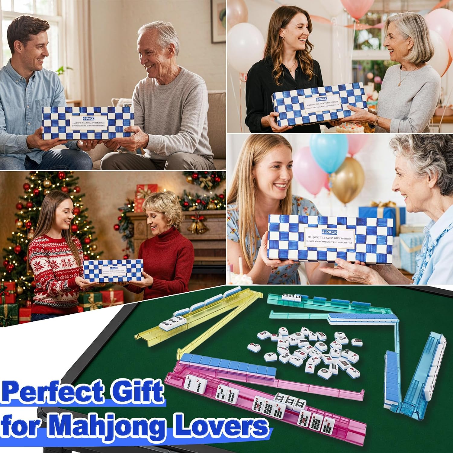 Thumbnail 6 de Mahjong Racks with Pushers, Acrylic