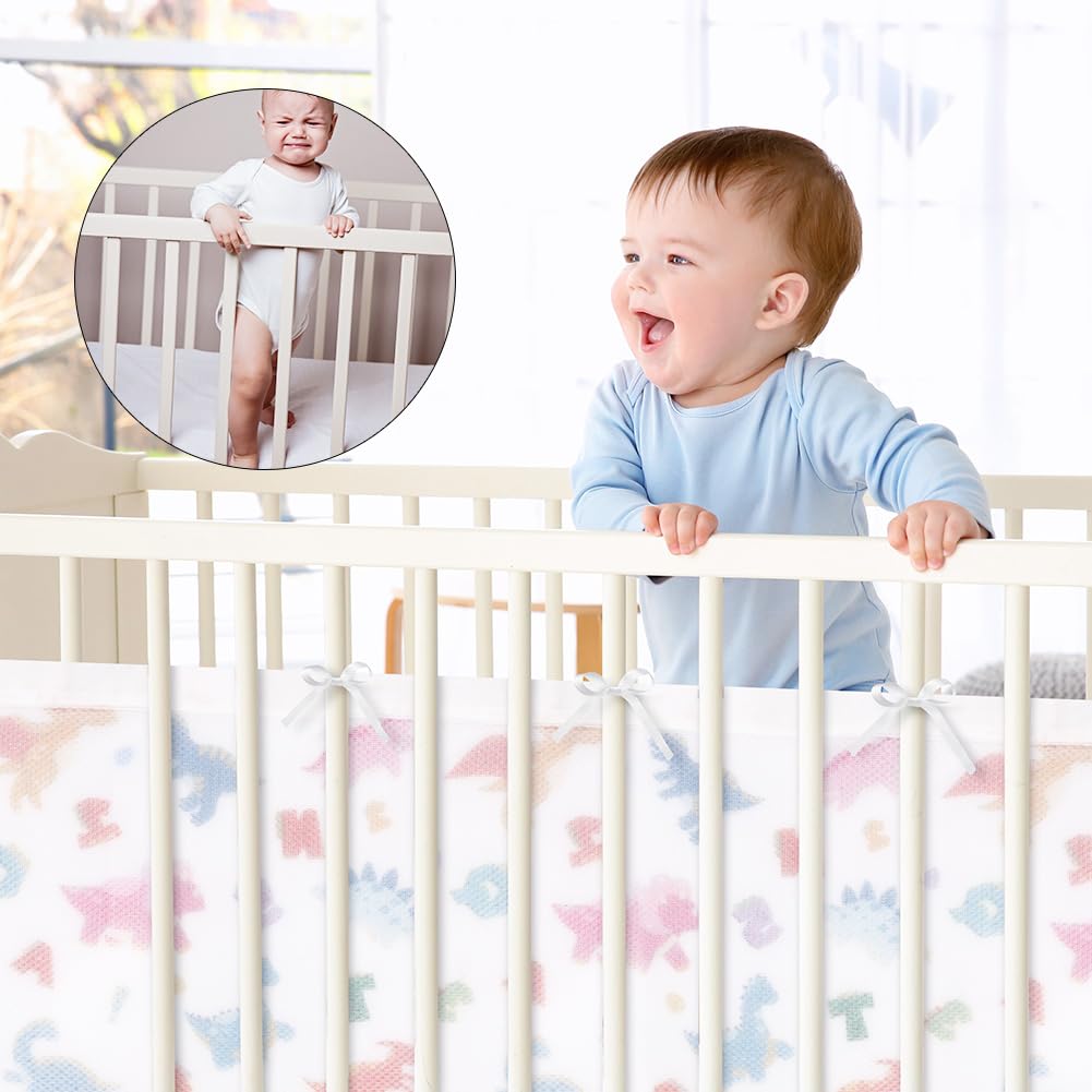Thumbnail 4 de Aolso Bettumrandung Babybett – 2er Set Nestchen mit Kantenschutz, atmungsaktiv, abnehmbar (340 cm x 30 cm + 160 cm x 30 cm)