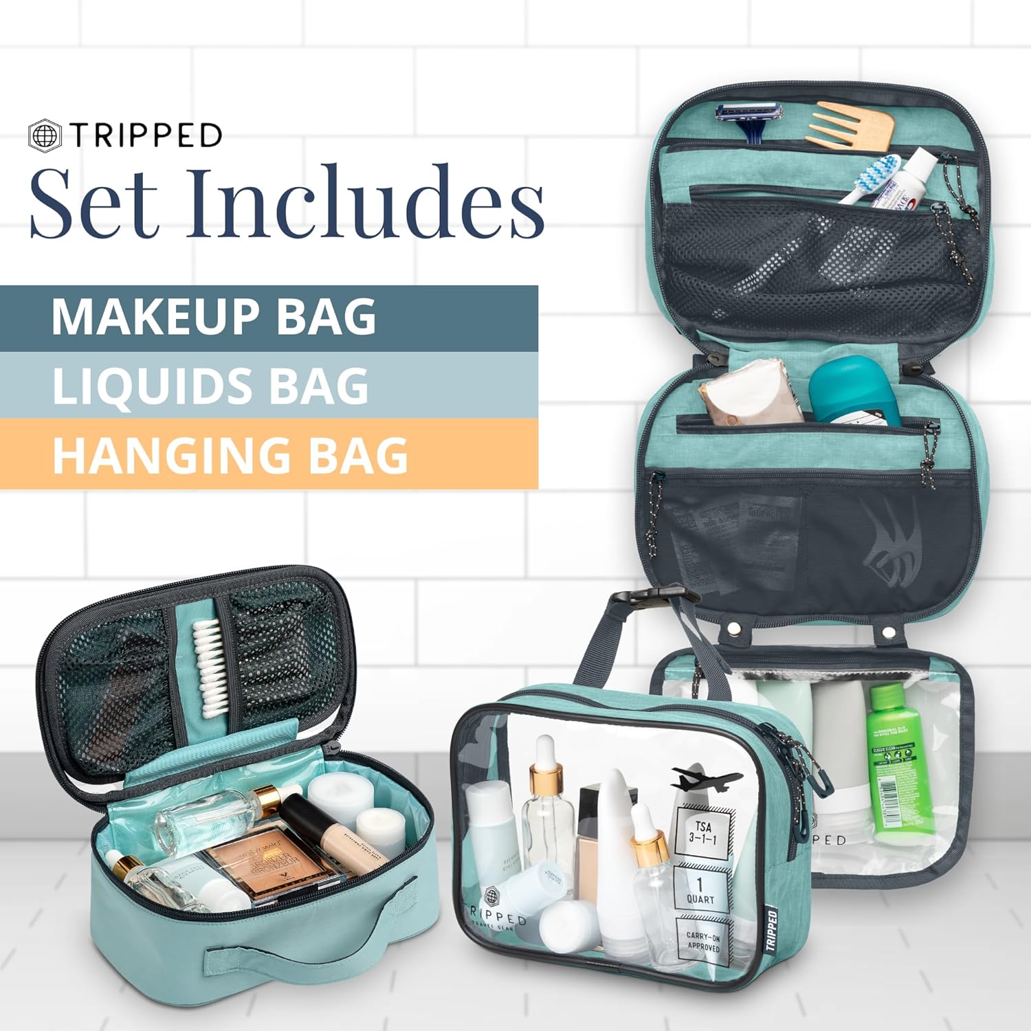 Thumbnail 2 de TRIPPED Travel Gear Toiletry Bag 3-piece Kit