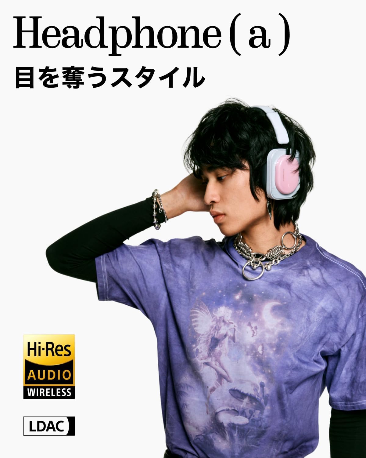 Detalle de Nothing Headphone (a) B186 ワイヤレスヘッドホン、最大135時間再生・アダプティブANC・LDAC対応