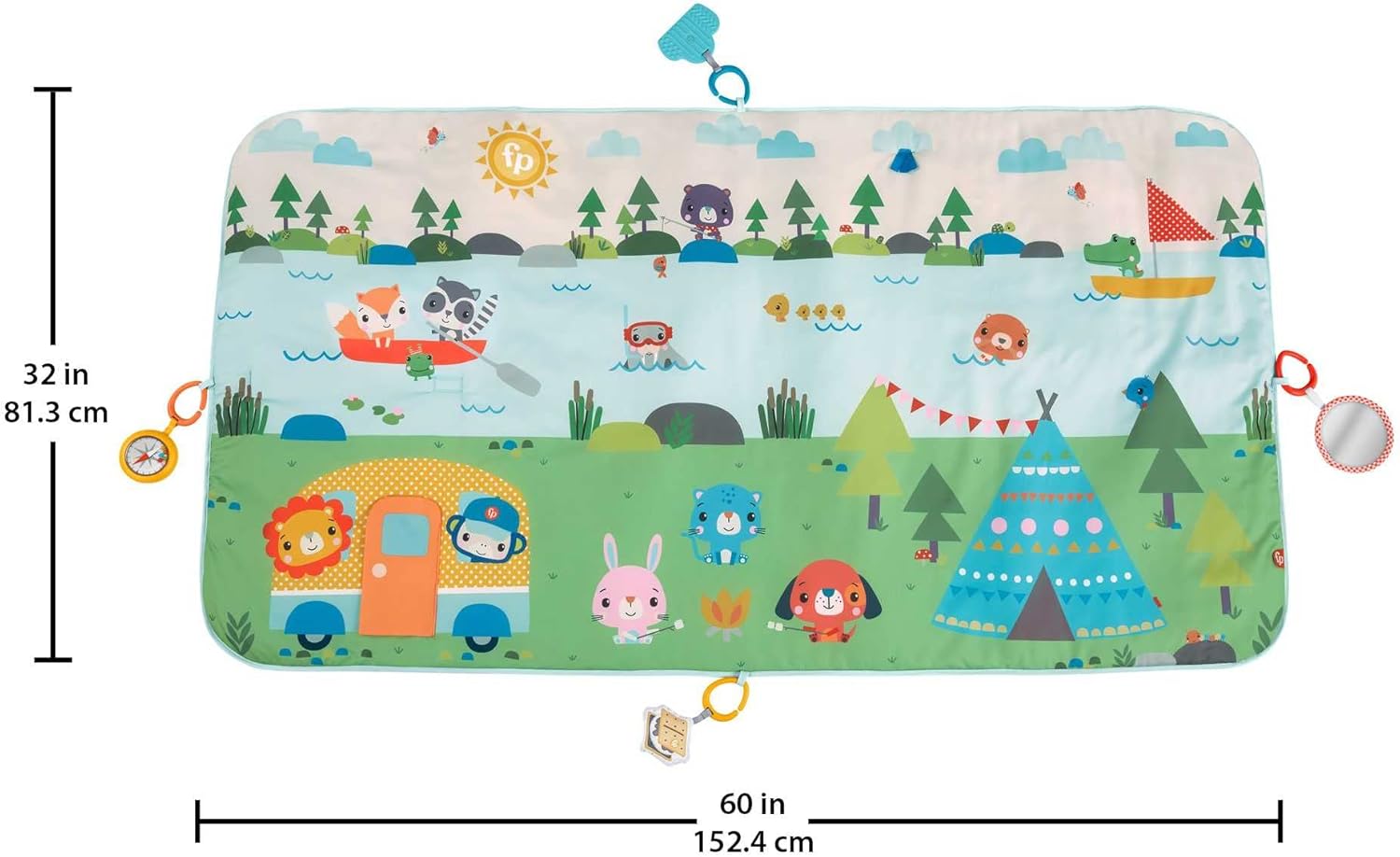 Thumbnail 6 de Fisher-Price Grandi Avventure tappetino attività da campeggio 152 x 81 cm con accessori (GXR53)