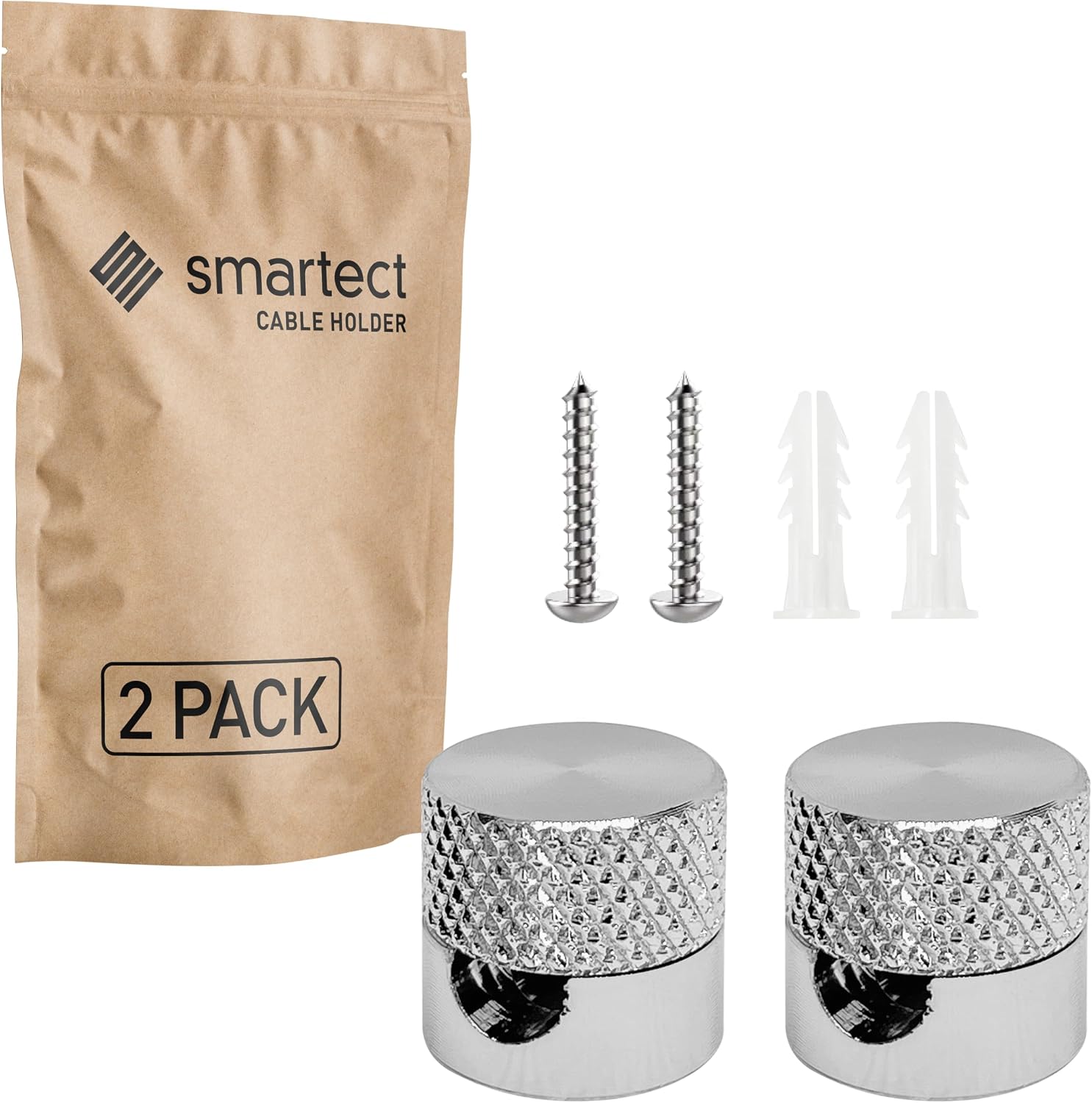 Thumbnail 6 de smartect Aluminium Wall and Ceiling Cable Pins, White, Ø16 x 16mm, 2-Pack