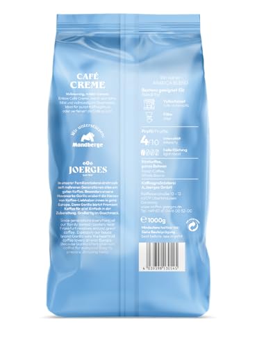 Detalle 2 de Joerges Ganze Bohne Gorilla Café Creme, 1 kg – milder, vollmundiger Arabica-Kaffee