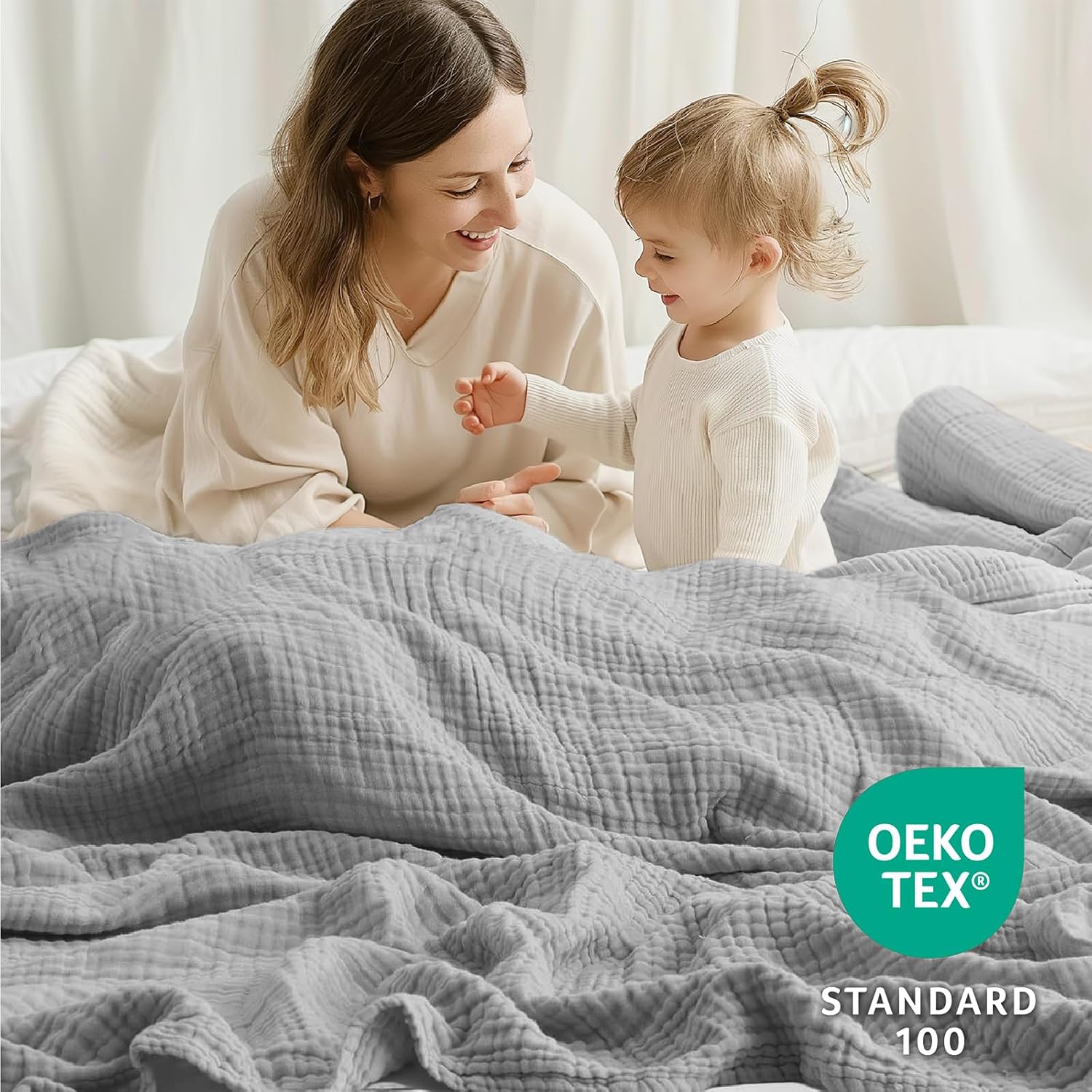 Detalle de Cotton Muslin Blanket, 50 x 70 Inches