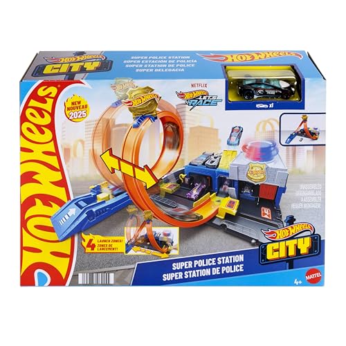 Thumbnail 6 de Hot Wheels City Super Stazione di Polizia Playset con Auto 1:64 – Piste Modulari e Avventure velocistiche