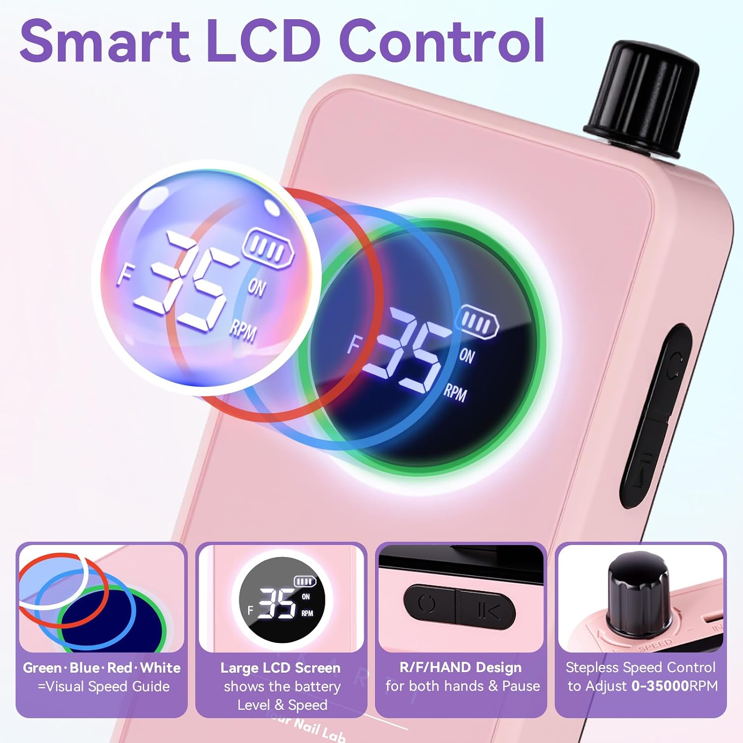 Detalle de Makartt Rechargeable Nail Drill 35000RPM ๐