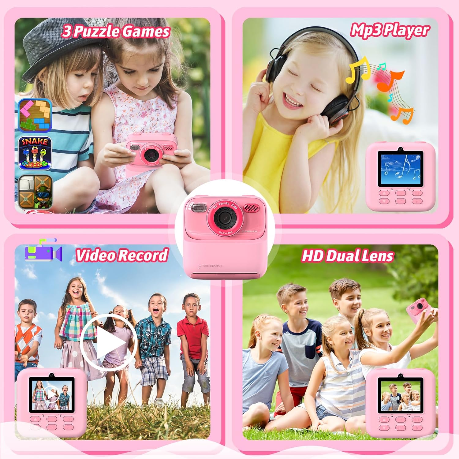 Thumbnail 2 de Cimizi P79 Kids Instant Print Camera, Dual Lenses, 1080p Video, 2.4-Inch Screen