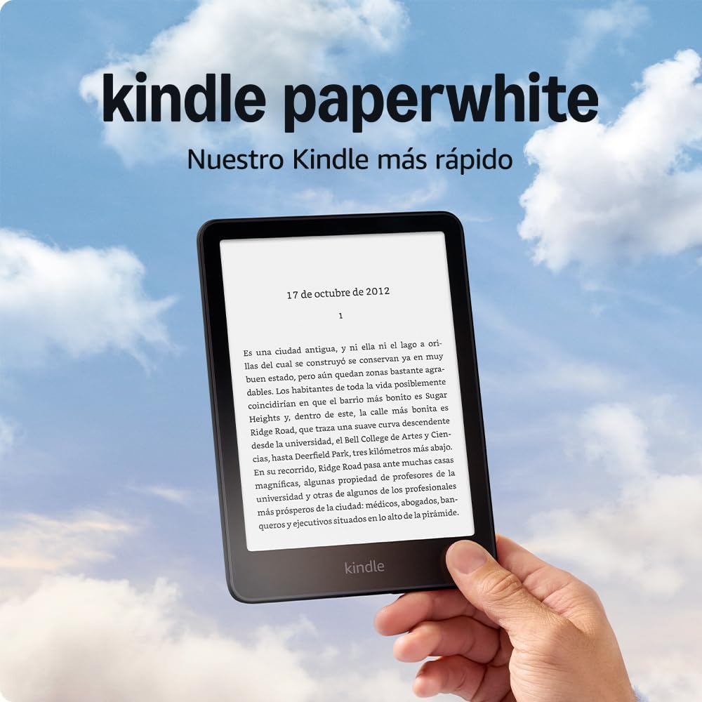 Detalle de Amazon Kindle Paperwhite 16 GB 🖤 Pantalla 7" sin reflejos, Batería semanas