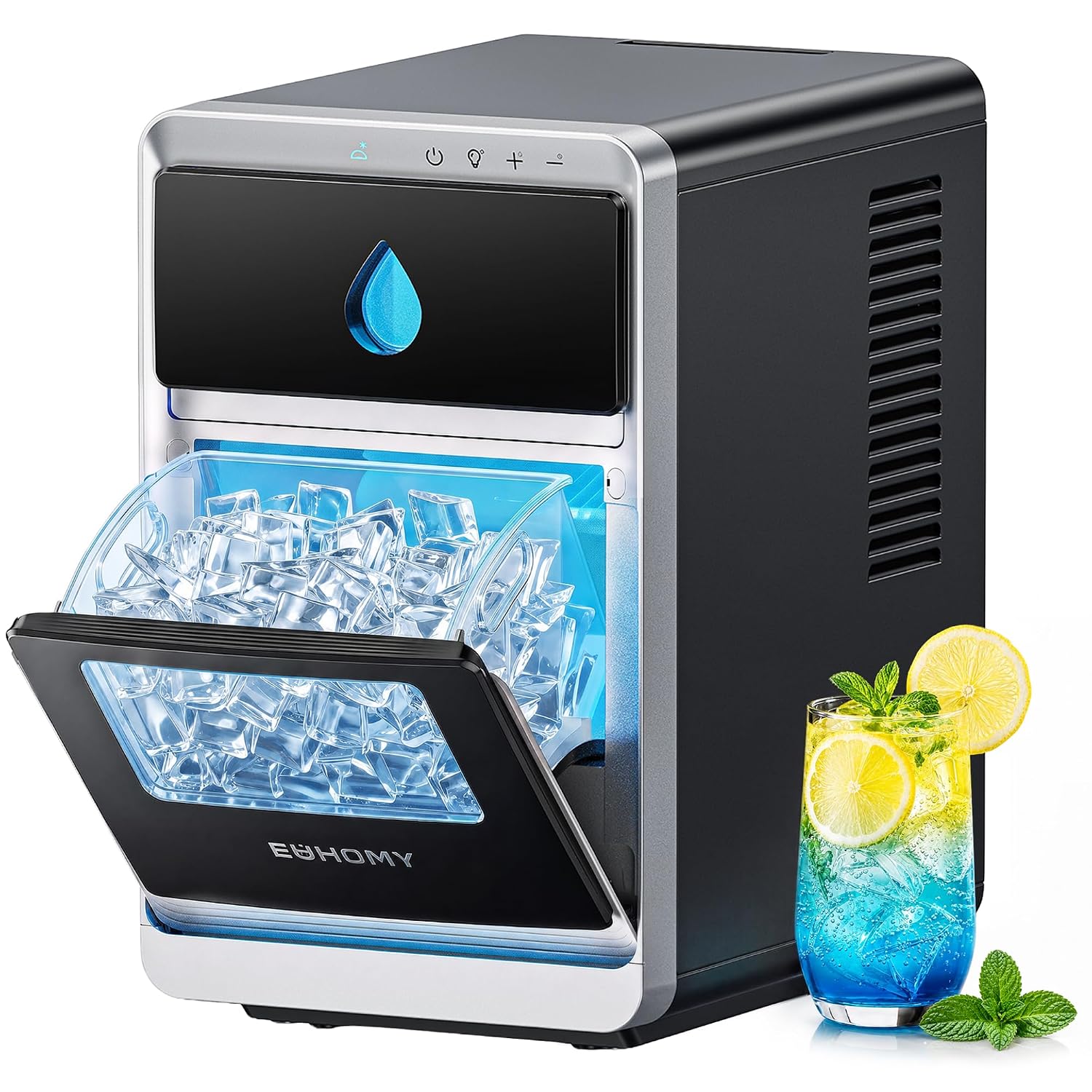 Detalle de EUHOMY IM-LunaArc Countertop Crescent Ice Maker, 16 Cubes in 12 Minutes