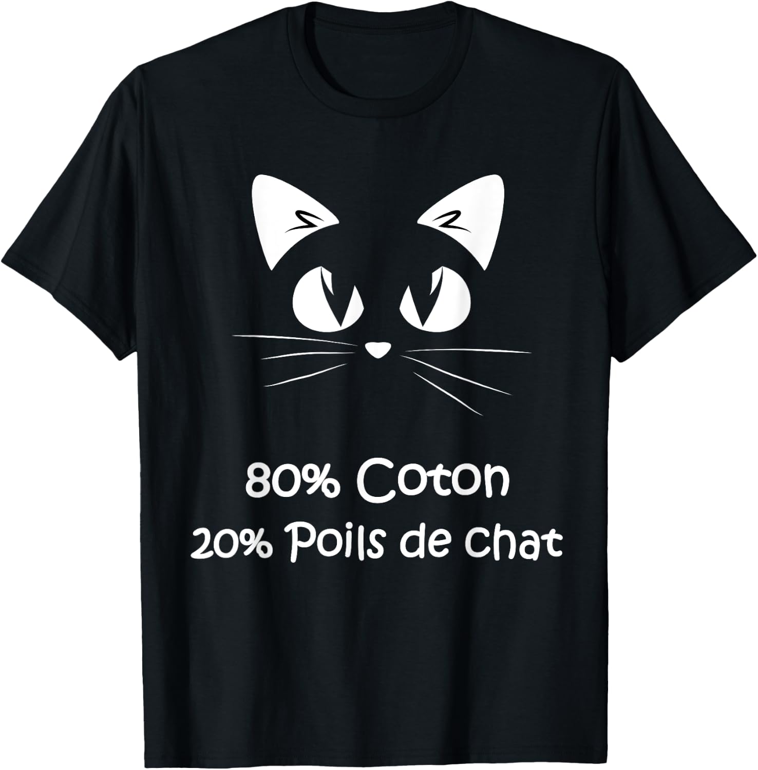 Detalle de Poils de chat en coton – Pistes de chat – dictons de chat T-Shirt