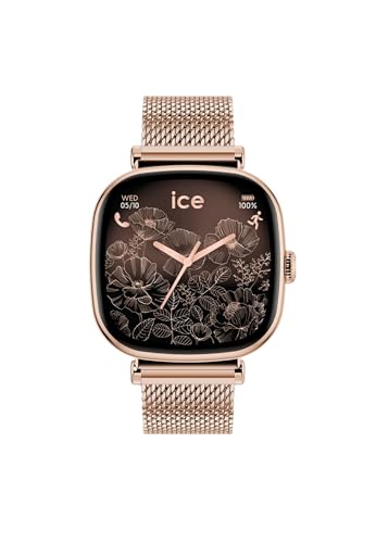 Detalle de ICE-WATCH Ice smart 2.0 Rose-Gold Milanese – Quadratische Smartwatch in Roségold mit Edelstahlarmband