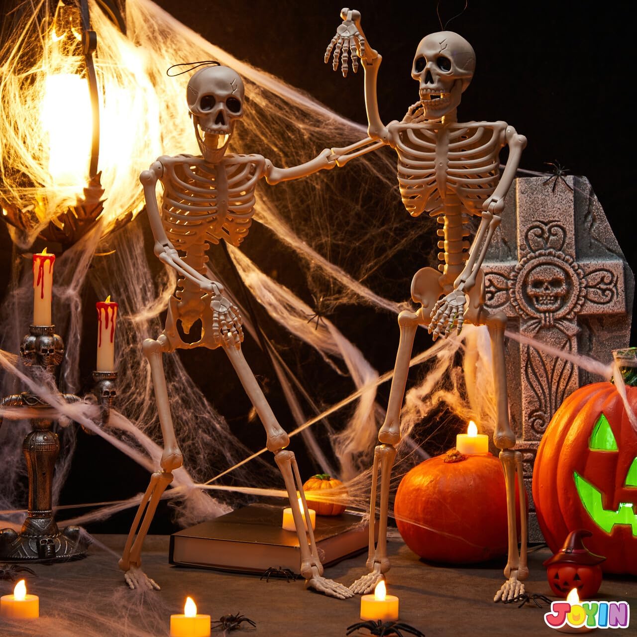 Thumbnail 1 de JOYIN 16418 24-Inch Halloween Skeleton Decorations, 2-Piece Posable Plastic Set