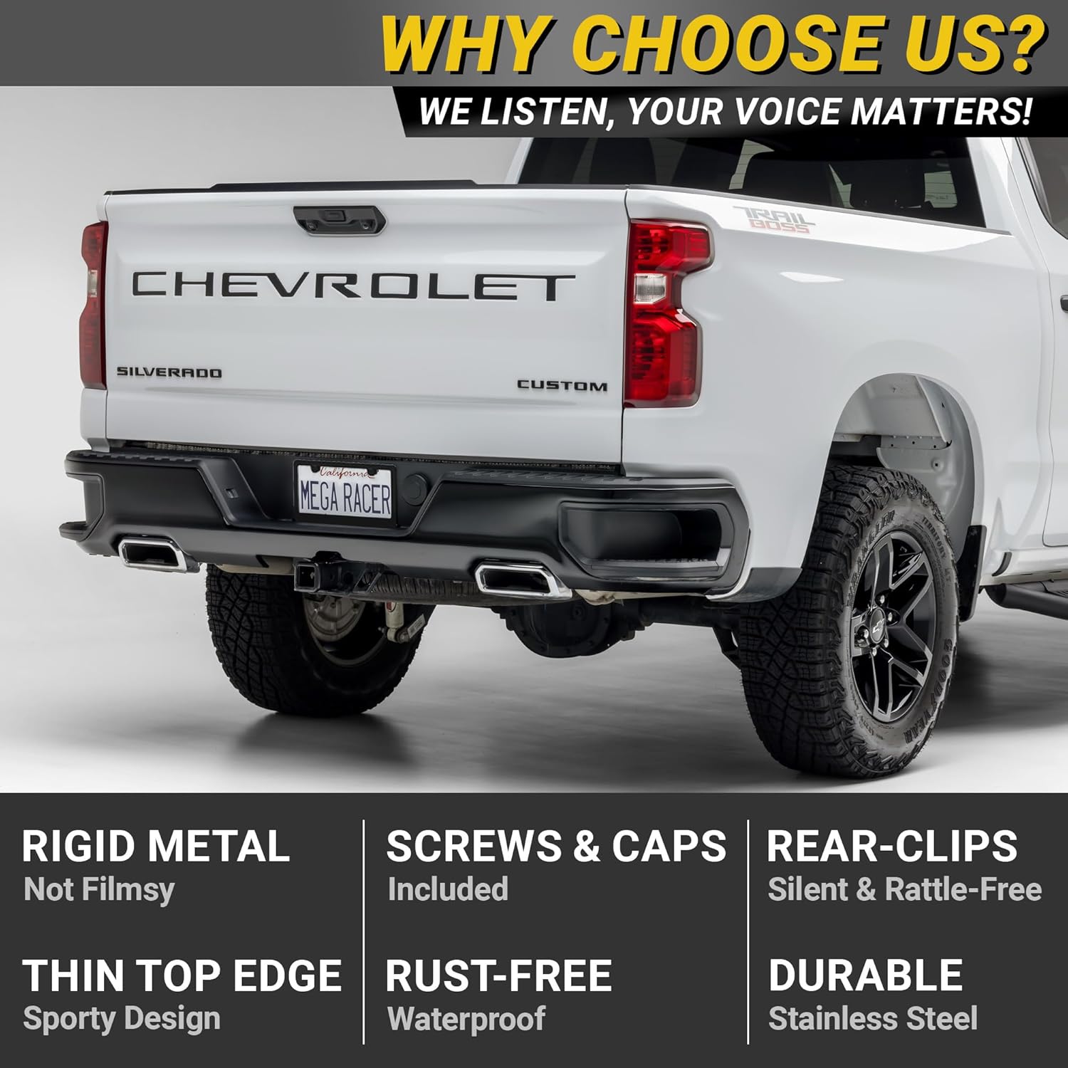 Thumbnail 3 de Premium Matte Black License Plate Frames (2-Pack) — Rust-Resistant Stainless Steel, Rattle-Free Slim-Top Design