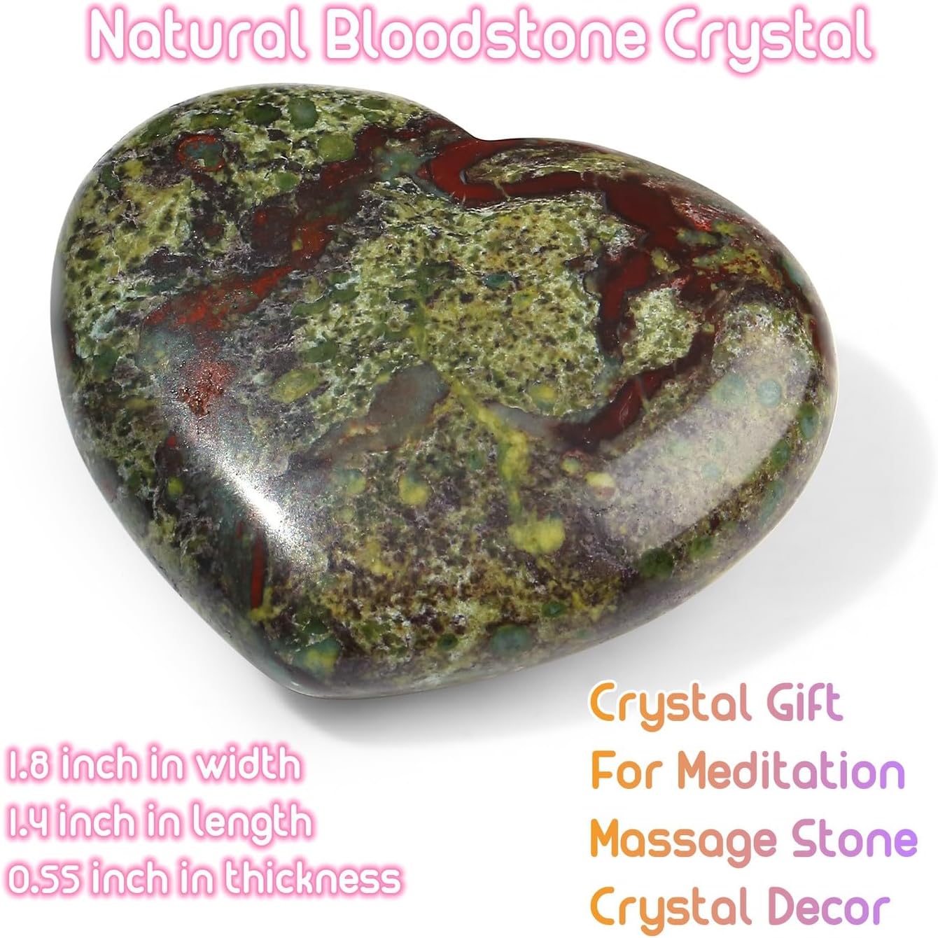 Thumbnail 5 de XIANNVXI Bloodstone Heart Stone 45mm – Natural Palm Massage Crystal