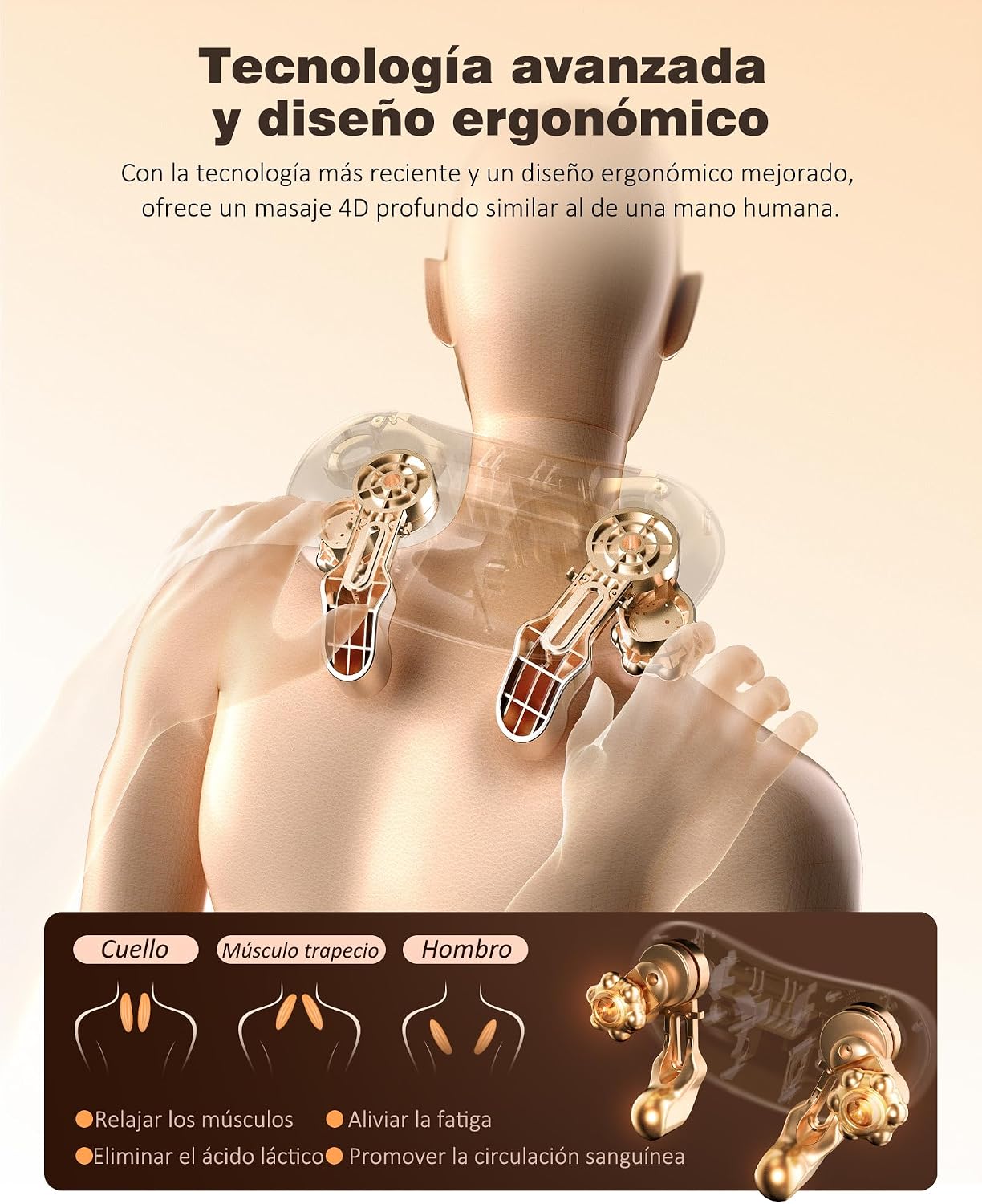 Detalle 2 de KNQZE 2025 Masajeador cervical y espalda 2500mAh