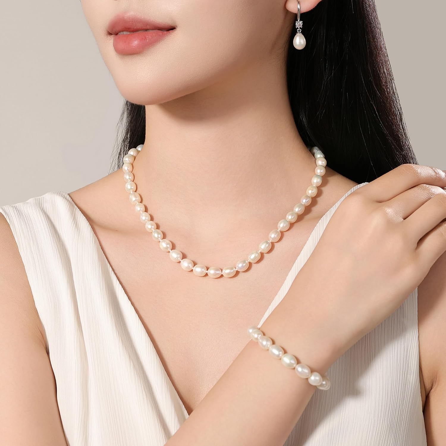 Detalle 2 de BAMIKI Pearl Jewelry Set with 925 Sterling Silver