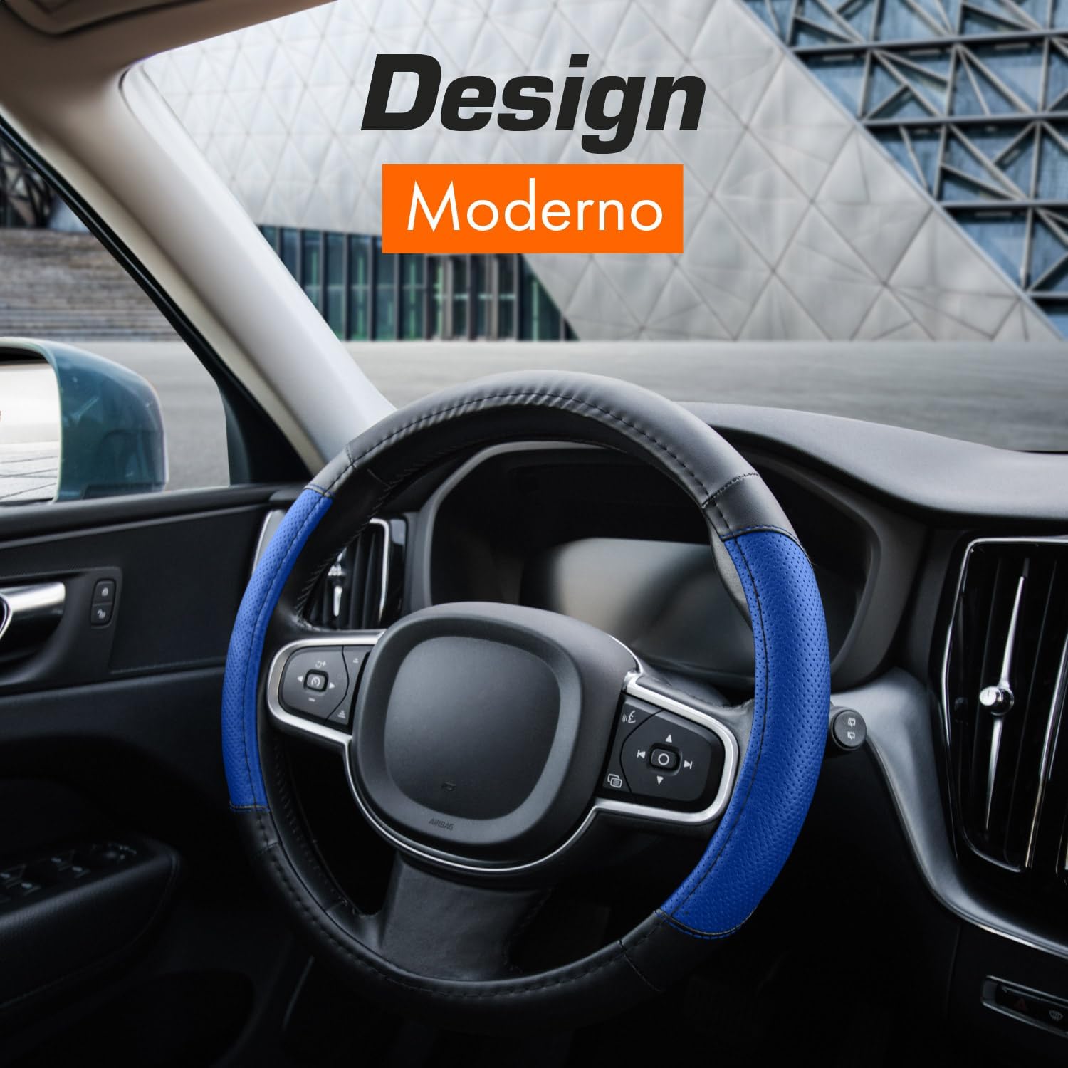 Detalle 2 de Upgrade4cars Coprivolante Nero Blu 37-38 cm