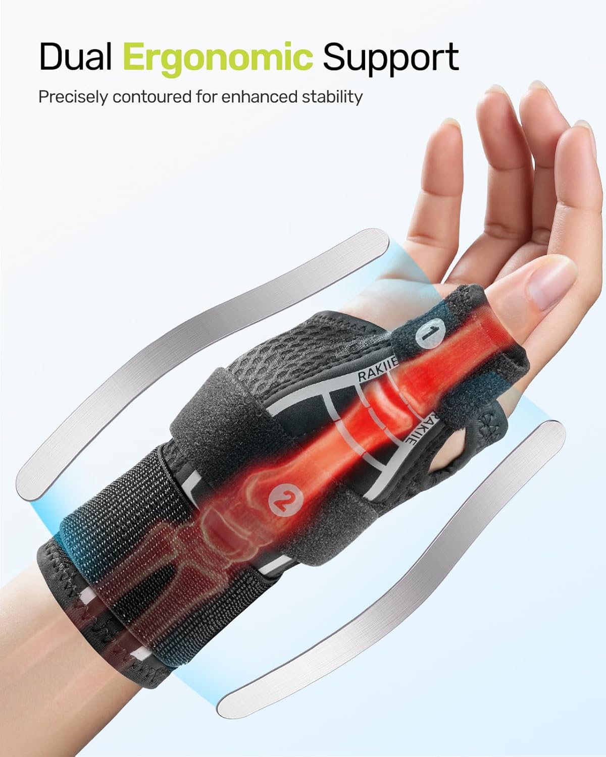 Detalle de Rakiie Ergonomical Thumb Support with 2 Support Bars – Right or Left Hand Spica Splint