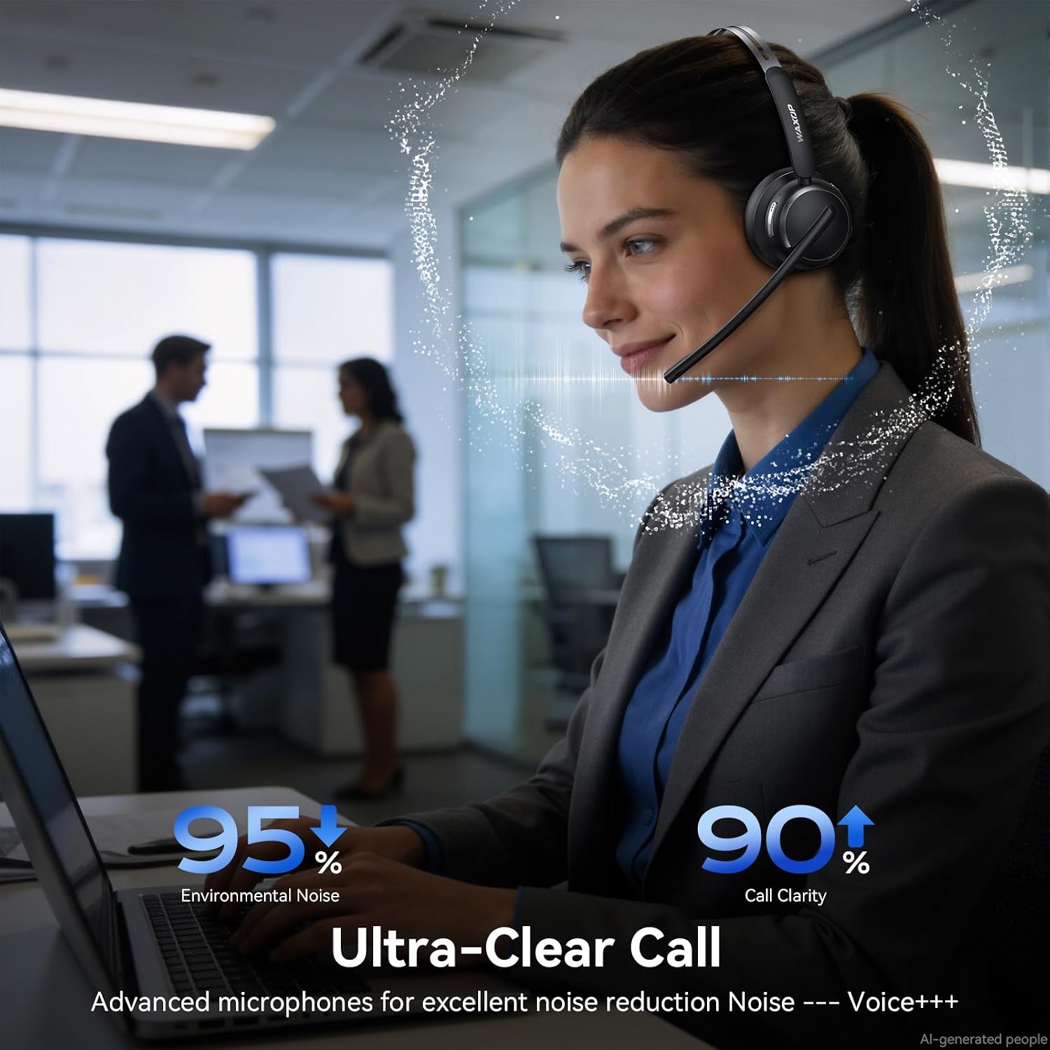 Detalle de Wireless Headset with Mic, Bluetooth 6.0