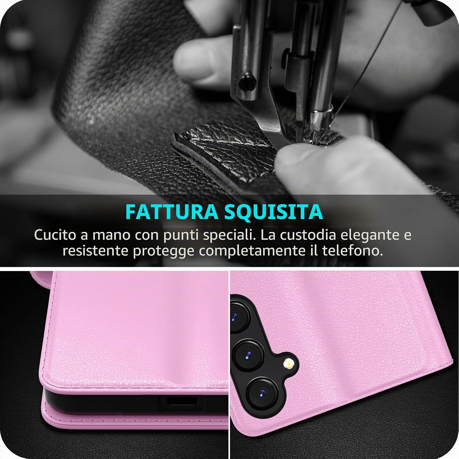 Detalle de Eirltiy Cover Portafoglio in PU per Samsung Galaxy A16 5G/4G: protezione, stile e 3 slot