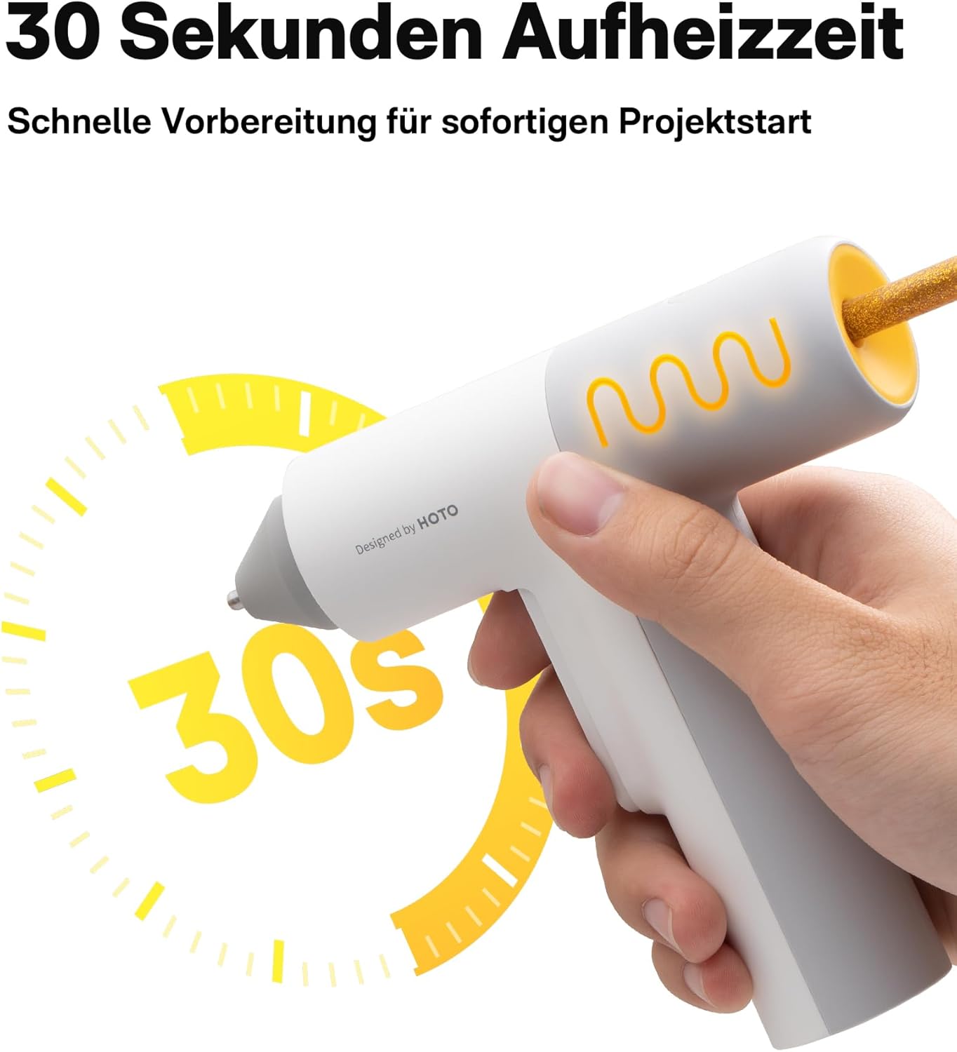 Thumbnail 5 de HOTO Akku Heißklebepistole Pro – kabellos mit 40 Klebesticks und USB‑C Laden