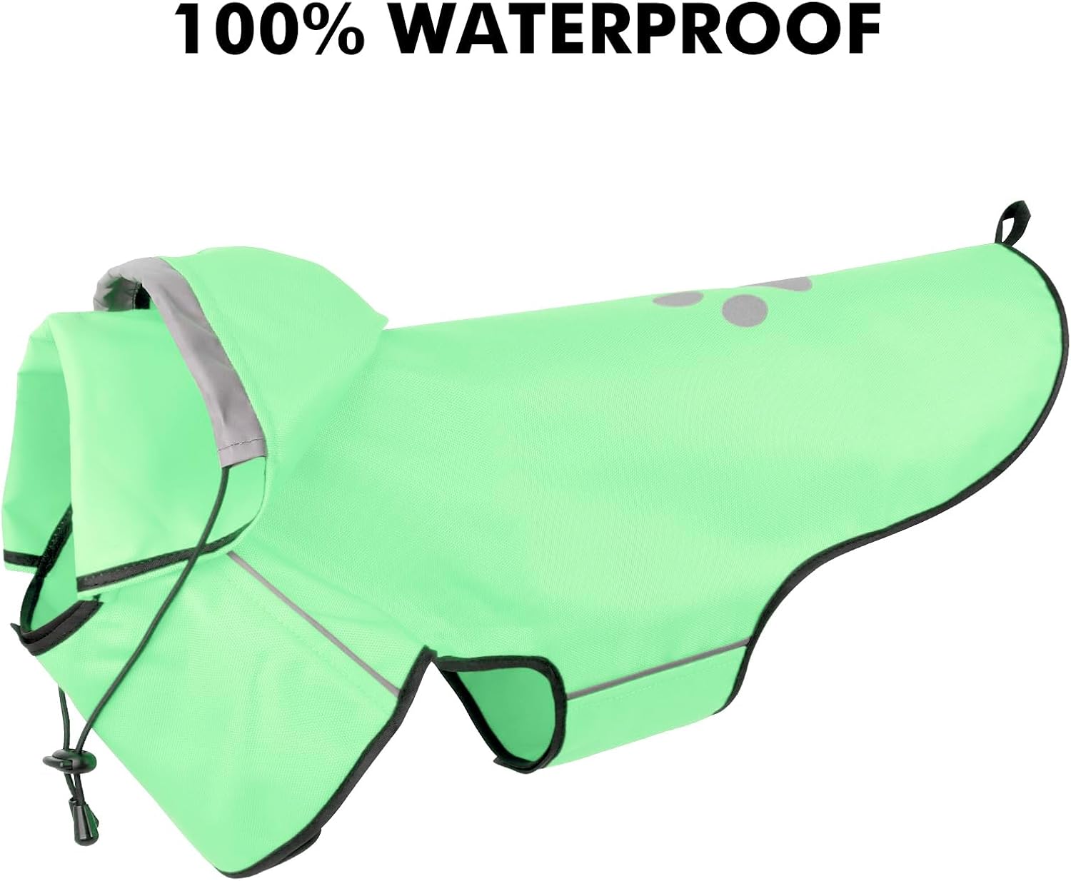 Detalle de BiPawTi Hunderegenmantel L Mint – wasserdicht und reflektierend