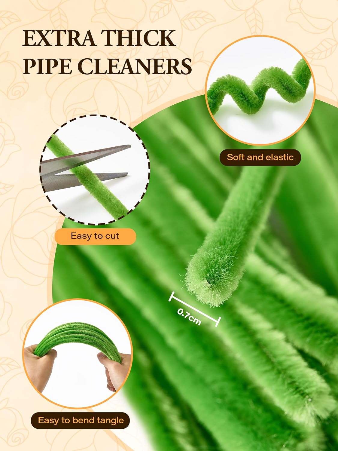 Detalle de LENYNAL Pipe Cleaner Flower Kit, 500 Pieces