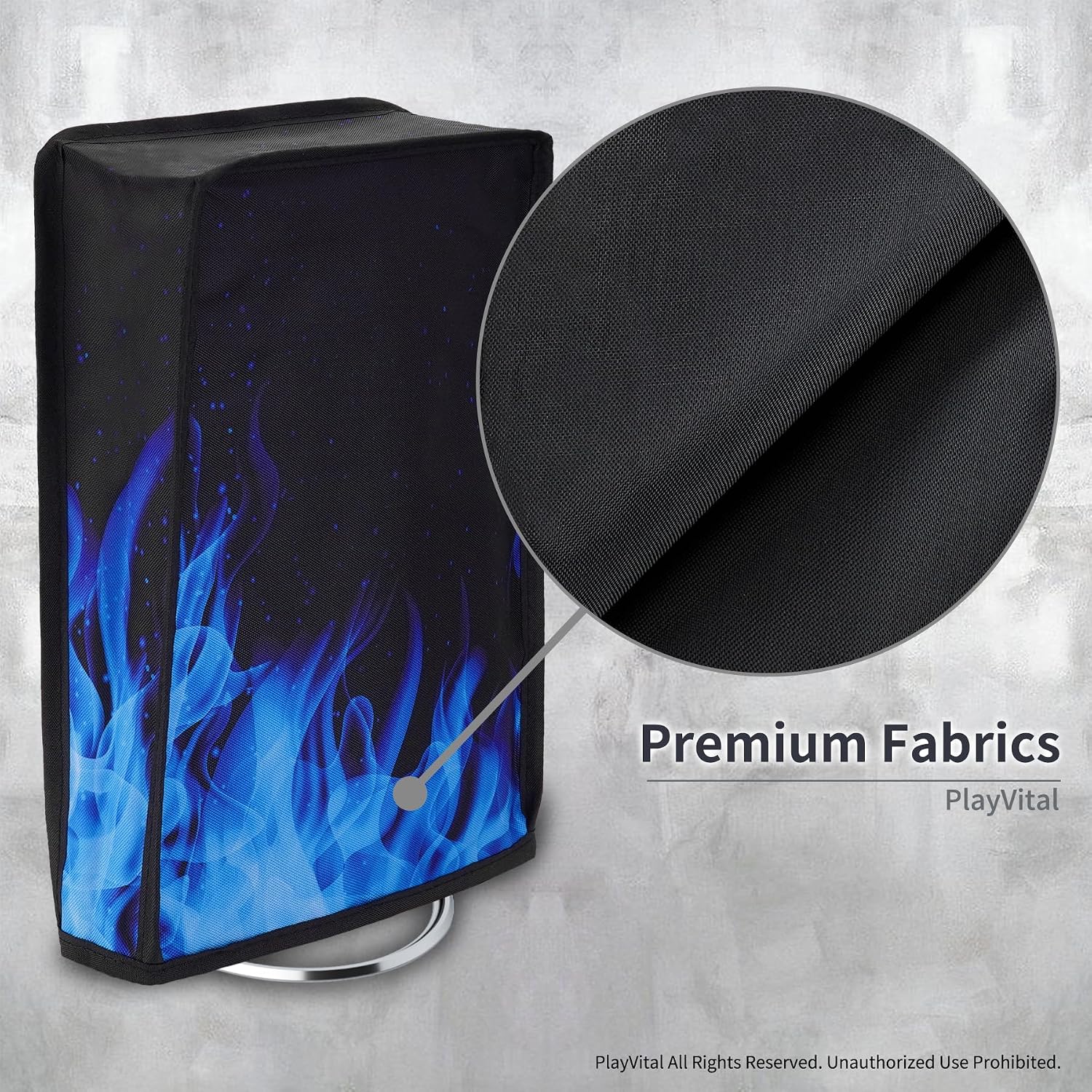 Detalle de Playvital Vertical Dust Cover for PS5 Slim Digital Edition (Blue Flame)