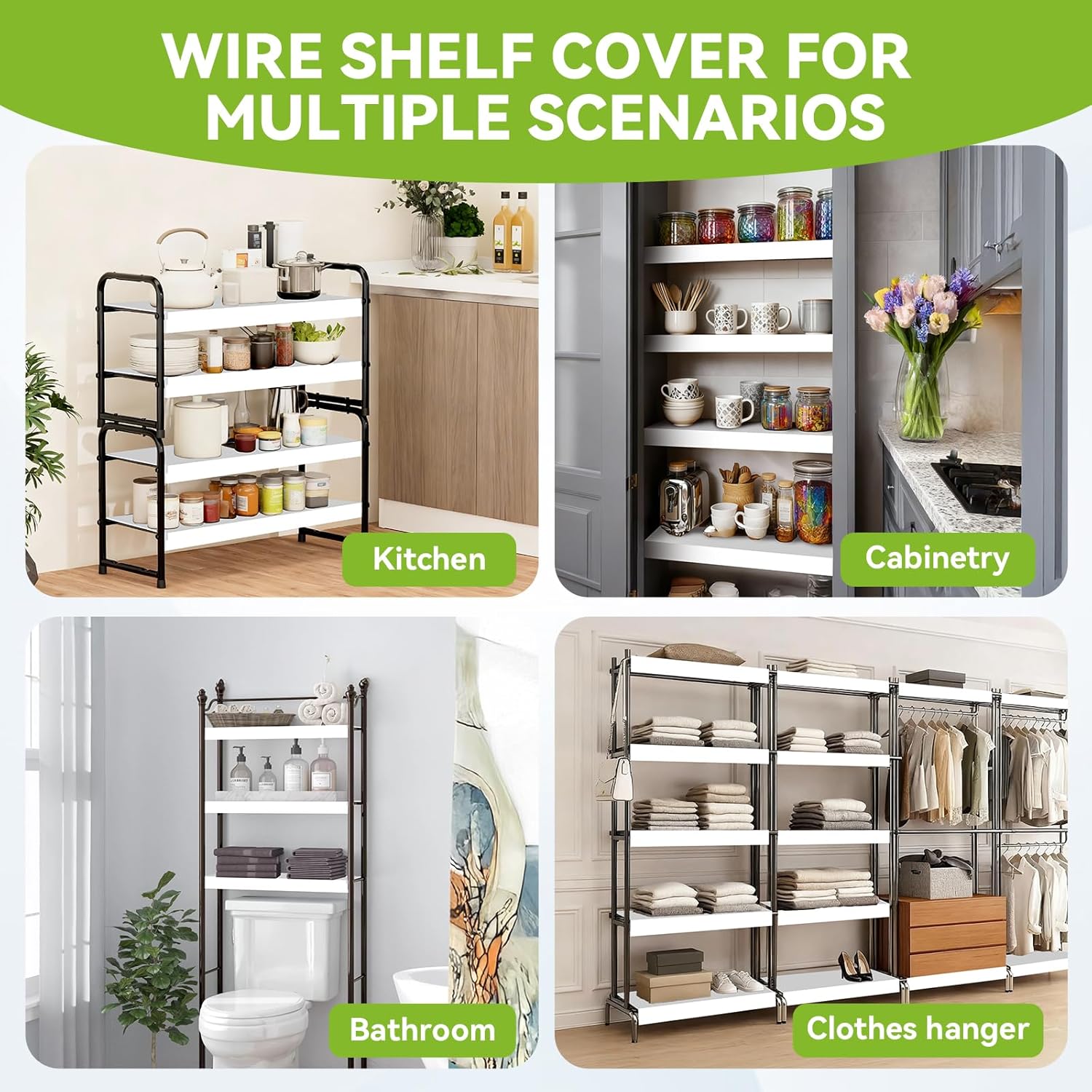 Detalle de 5 Pack Wire Shelf Covers (24 x 12) Faux Wood-Look PVC for Wire Racks