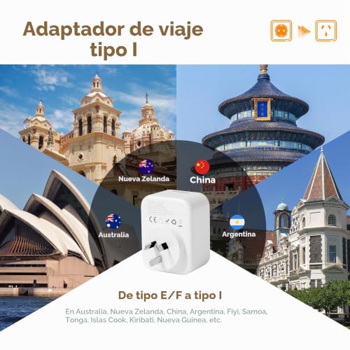 Thumbnail 1 de TESSAN 2 Piezas Adaptador Enchufe China: 4 en 1 con USB‑C y USB‑A para viajes