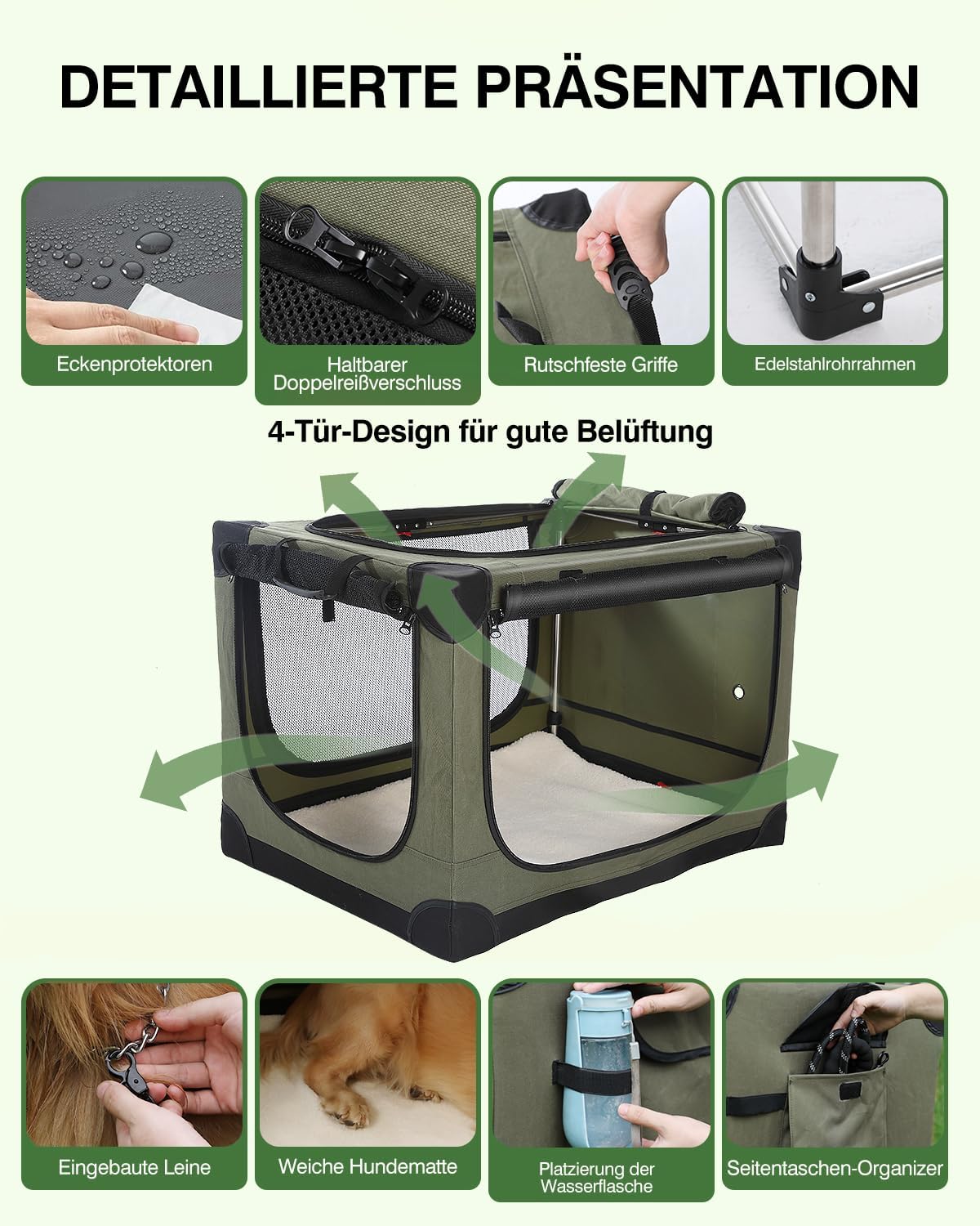 Thumbnail 6 de derimkcoa Hundebox faltbar 106 x 78 x 78 cm