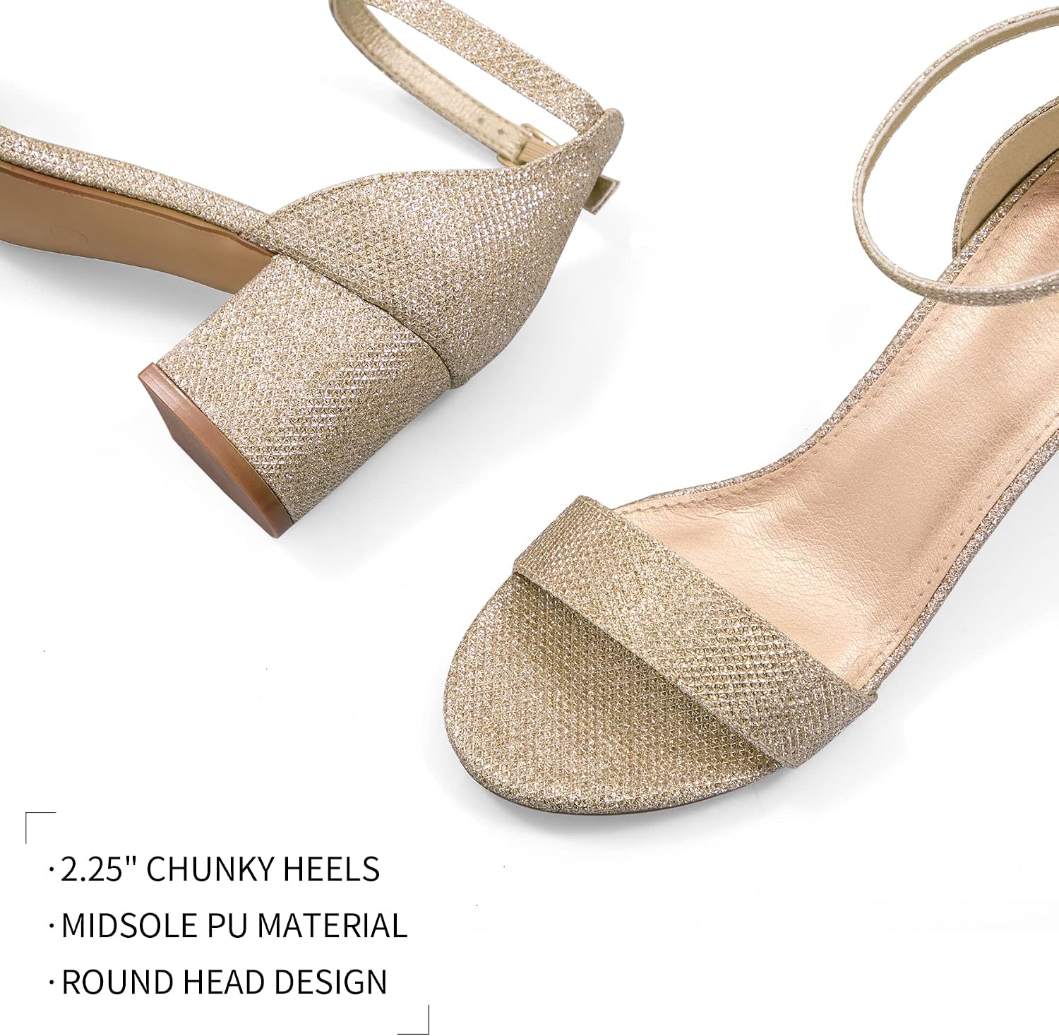 Detalle 2 de Women’s chunky low heels sandals, 2.25 in