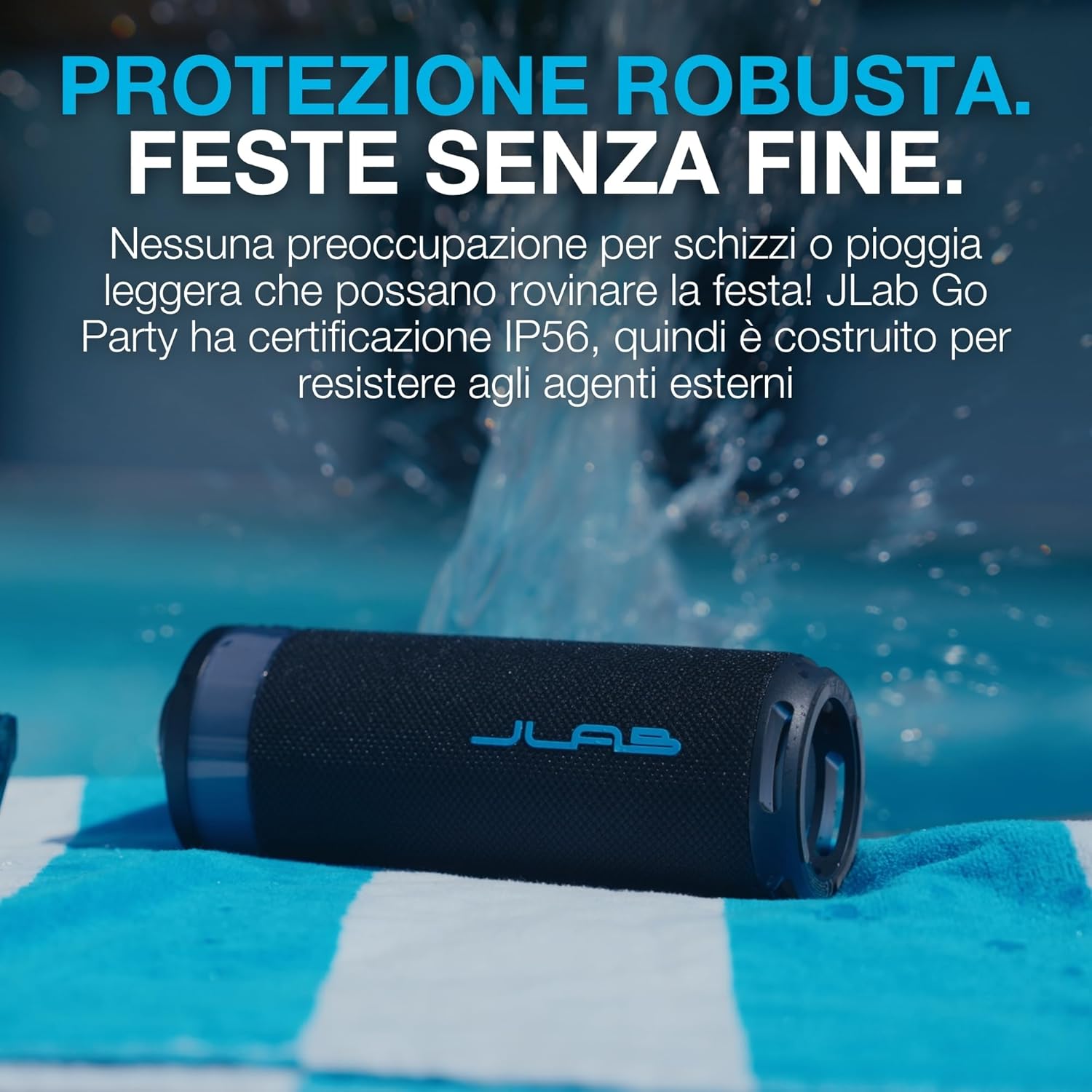 Thumbnail 5 de JLab Go Party cassa Bluetooth portatile da 10W con luci RGB e autonomia fino a 16+ ore (IP56) – Nero