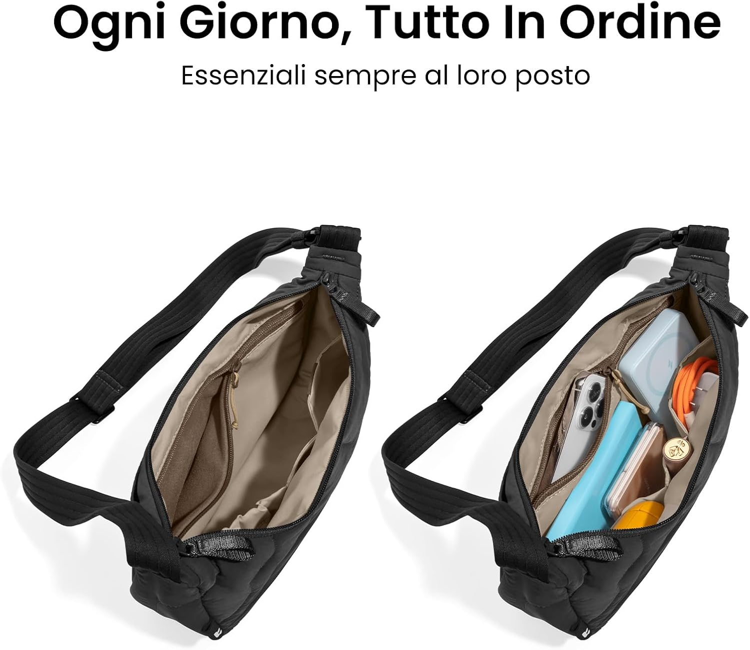 Detalle de tomtoc 3,5L / 9L Borsetta Tracolla Donna Piccola Sling: design leggero, organizza tutto con stile