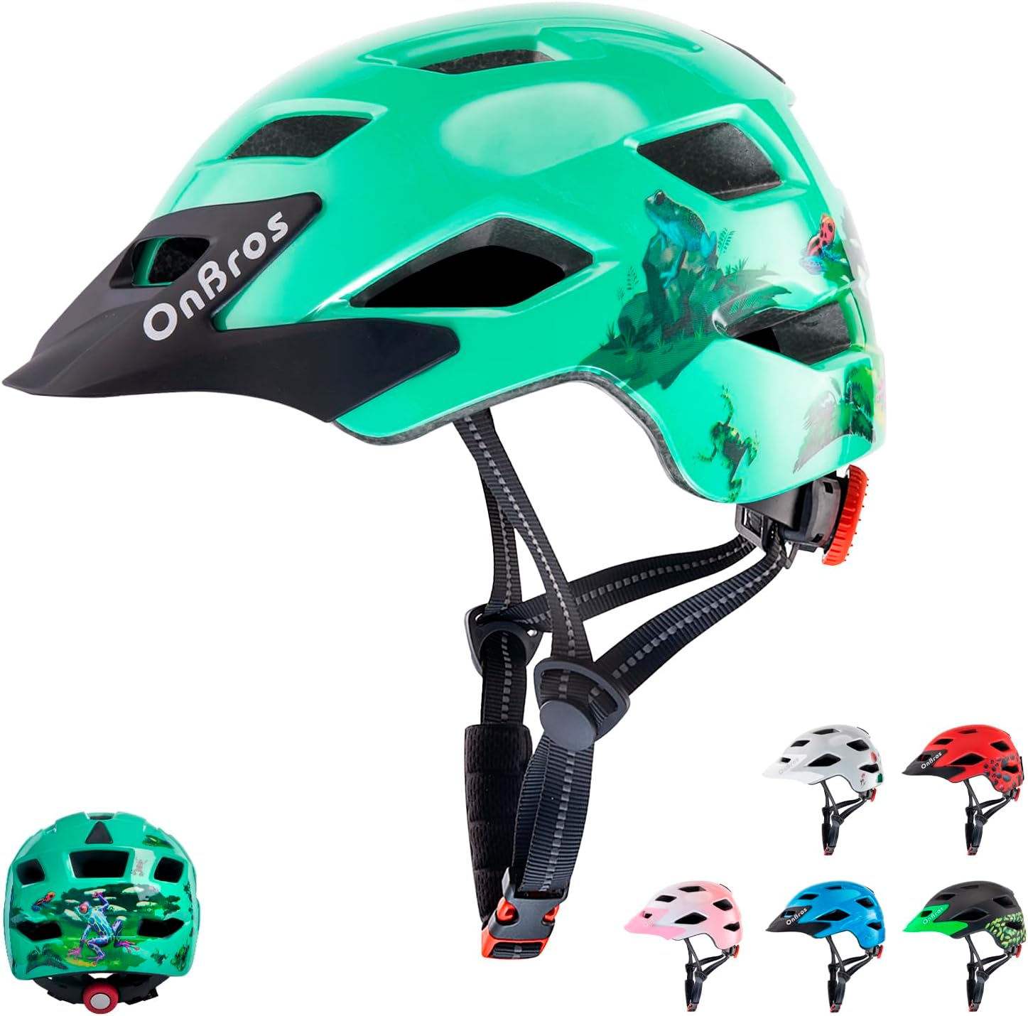 Detalle de OnBros Kinder-Fahrradhelm mit Visier für 5–13 Jahre (48–51/50–57 cm)